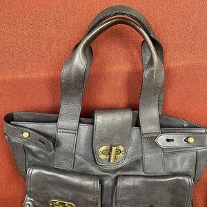 Tarnish Black Leather Handbag